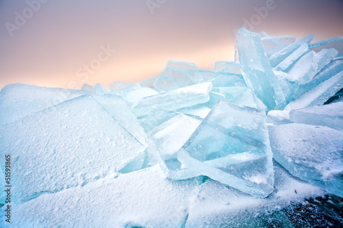 Photo: drifted ice pieces at sunset drifted ice pieces at sunset