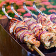 grilled caucasus barbecue close-up