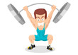 Caricature illustration of a weightlifter