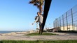 Man walking on a slackline