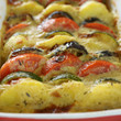 Closeup eines Gemüsegratins