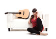 Woman with her guitar