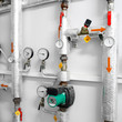 heating system industrial water pipeline in a boiler room