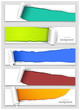 Set of banners with torn corners