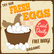 Fresh eggs vintage poster