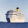 white cruise liner entering the port of Riga