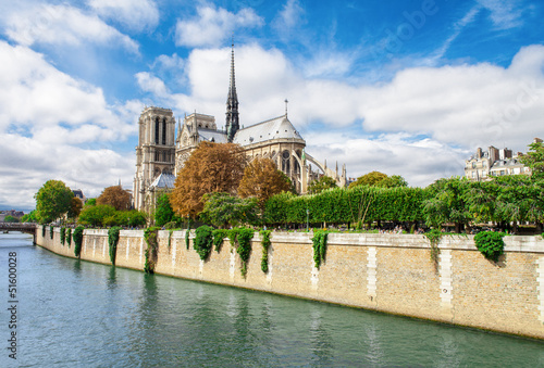 Photo: Notre Dame de Paris, France landmark. Seine river view. Notre Dame de Paris, France landmark. Seine river view.