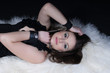 girl in leather handcuffs