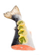 salmon on a white background. tail