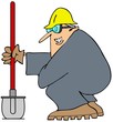 Illustration: Construction man and his shovel Construction man and his shovel