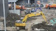 Video: yellow track-type excavator digs the ground yellow track-type excavator digs the ground