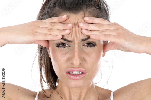 Photo: Model Released. Woman with Headache Model Released. Woman with Headache