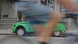 Classic green car. Montreal, Quebec.