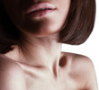 beautiful girl lips, neck and shoulders