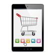Vector tablet PC with shopping cart