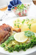 Roasted chicken breast and boiled potatos