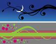 Two stylish horizontal backgrounds. Abstraction
