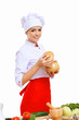 Young cook preparing food