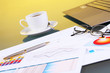 Business papers on the work place