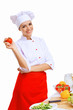 Young cook preparing food