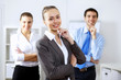 Young business people working together