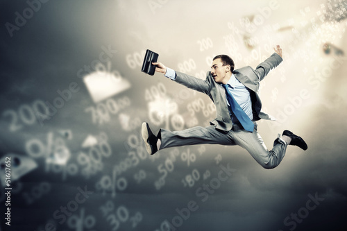 Photo: Image of running businessman Image of running businessman