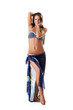 Foto: Beautiful slim girl posing in swimsuit and sarongs Beautiful slim girl posing in swimsuit and sarongs