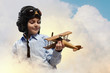 Little boy in pilot's hat