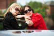 Young couple in a car