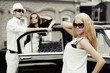 Photo: Young people with a retro car Young people with a retro car