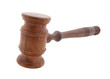 Wooden judge's gavel isolated on white