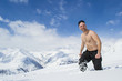 Man topless walk