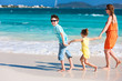 Family at Caribbean beach