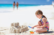 Little girl at tropical beach