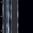 Silver, black and blue metal border