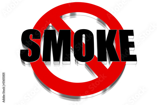 Illustration: No smoking three dimensional reflective floor No smoking three dimensional reflective floor