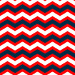 Geometric chevron seamless pattern in blue red and white, vector