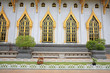 Windows and wall of wat Sothon in Chachoengsao