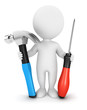 Illustration: 3d white people with tools 3d white people with tools