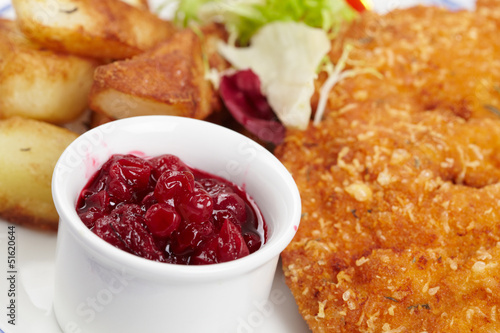 Photo: Schnitzel with salad Schnitzel with salad