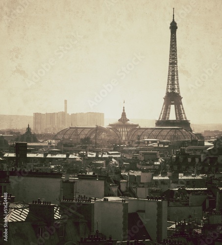 Photo: Vue vintage de Paris - France Vue vintage de Paris - France