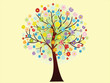 Vector beautiful blooming spring tree
