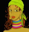 donna con bandana verde