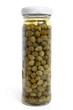 Capers canned in glass jar