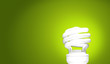 Compact Fluorescent Bulb on green background