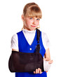Child with broken arm.