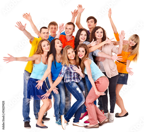 Photo: Group people isolated. Group people isolated.