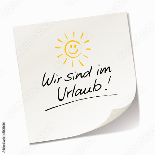 Vector: Wir sind im Urlaub! Wir sind im Urlaub!