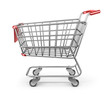 Market shopping cart 3D. Isolated on white background