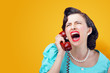 Angry woman screaming on the phone